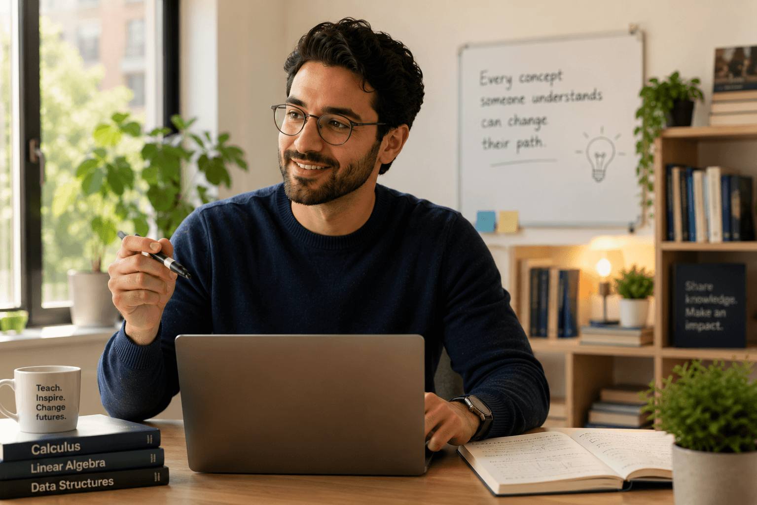 Un tuteur et une apprenante engagés dans une explication en ligne